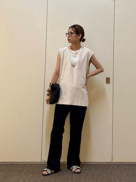 「ナチュラル×カジュアル」｜おおしまゆなさん（レディース・162cm）の夏コーディネート