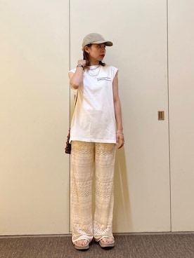 「ナチュラル×カジュアル」｜おおしまゆなさん（レディース・162cm）の夏コーディネート