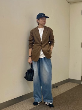 「イチ推しジャケットスタイル」｜「アイテム（シューズ）」を使った、おおしまゆなさん（レディース・162cm）の秋コーディネート
