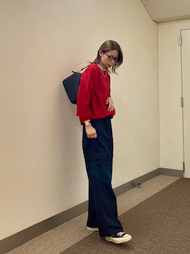 「URBAN RESEARCH DOORS（アーバンリサーチドアーズ）の2WAYスクエアショルダーバッグ（ショルダーバッグ）」を使った、おおしまゆなさん（レディース・162cm）の秋コーディネート