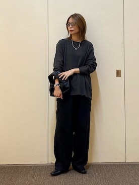 「URBAN RESEARCH DOORS（アーバンリサーチドアーズ）のスクエアトゥリボンミュール（サンダル）」を使った、おおしまゆなさん（レディース・162cm）の秋コーディネート