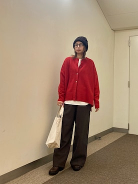 「かぐれ（カグレ）のアイテム（帽子）」を使った、おおしまゆなさん（レディース・162cm）の冬コーディネート