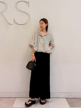 「URBAN RESEARCH DOORS（アーバンリサーチドアーズ）の『UR TECH』ポケッタブル撥水フレアパーカー（テーラードジャケット、グレー系）」を使った、おおしまゆなさん（レディース・162cm）の春コーディネート