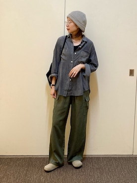「秋のコーデ」｜「アイテム（ニットキャップ/ビーニー）」を使った、おおしまゆなさん（レディース・162cm）の夏コーディネート