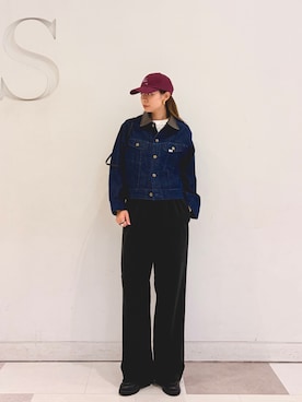 「EKAL（エカル）のアイテム（その他パンツ）」を使った、おおしまゆなさん（レディース・162cm）の秋コーディネート