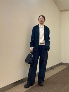 「イチ推しジャケットスタイル」｜「アイテム（ボストンバッグ）」を使った、おおしまゆなさん（レディース・162cm）の秋コーディネート