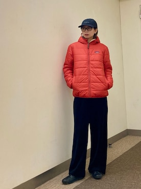 「アイテム（その他アウター、レッド系）」を使った、おおしまゆなさん（レディース・162cm）の秋コーディネート