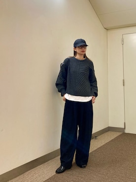 「URBAN RESEARCH DOORS（アーバンリサーチドアーズ）のアイテム（ニット/セーター）」を使った、おおしまゆなさん（レディース・162cm）の冬コーディネート