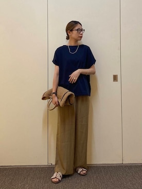 「ナチュラル×カジュアル」｜おおしまゆなさん（レディース・162cm）の夏コーディネート