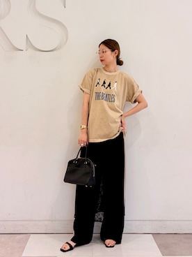 「RODE SKO（ロデスコ）のアイテム（バッグ）」を使った、おおしまゆなさん（レディース・162cm）の春コーディネート