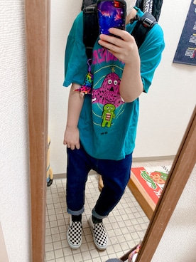 「メンズライクコーデ」｜「アイテム（スリッポン）」を使った、ksm.さん（レディース・146cm）の夏コーディネート