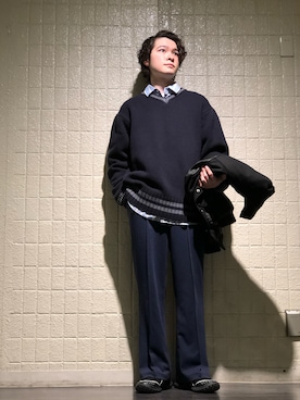 「URBAN RESEARCH（アーバンリサーチ）のアイテム（スタジャン）」を使った、Shoさん（メンズ・169cm）の冬コーディネート