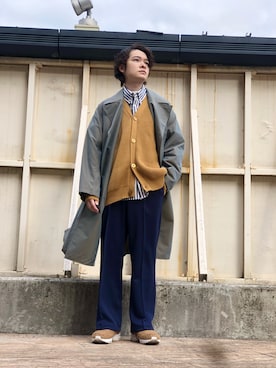 「URBAN RESEARCH（アーバンリサーチ）のアイテム（トレンチコート）」を使った、Shoさん（メンズ・169cm）の冬コーディネート