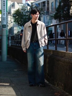 「Lui's（ルイス）のアイテム（ブルゾン）」を使った、YYさん（メンズ・181cm）の冬コーディネート