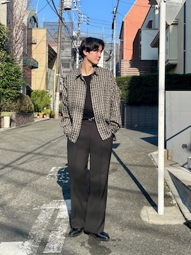 「Lui's（ルイス）のアイテム（スラックス）」を使った、YYさん（メンズ・181cm）の冬コーディネート