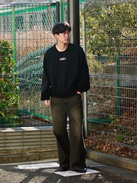 「Lui's（ルイス）のアイテム（スウェット）」を使った、YYさん（メンズ・181cm）の冬コーディネート