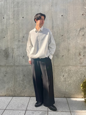 「Lui's（ルイス）のアイテム（スラックス）」を使った、YYさん（メンズ・181cm）の春コーディネート