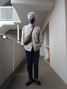 「アイテム（スラックス）」を使った、お寿司さん（メンズ・166cm・60代）の春コーディネート