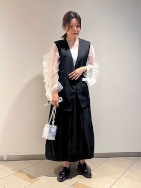 「アイテム（パンツドレス）」を使った、タカハシカナエさん（レディース・170cm）の夏コーディネート