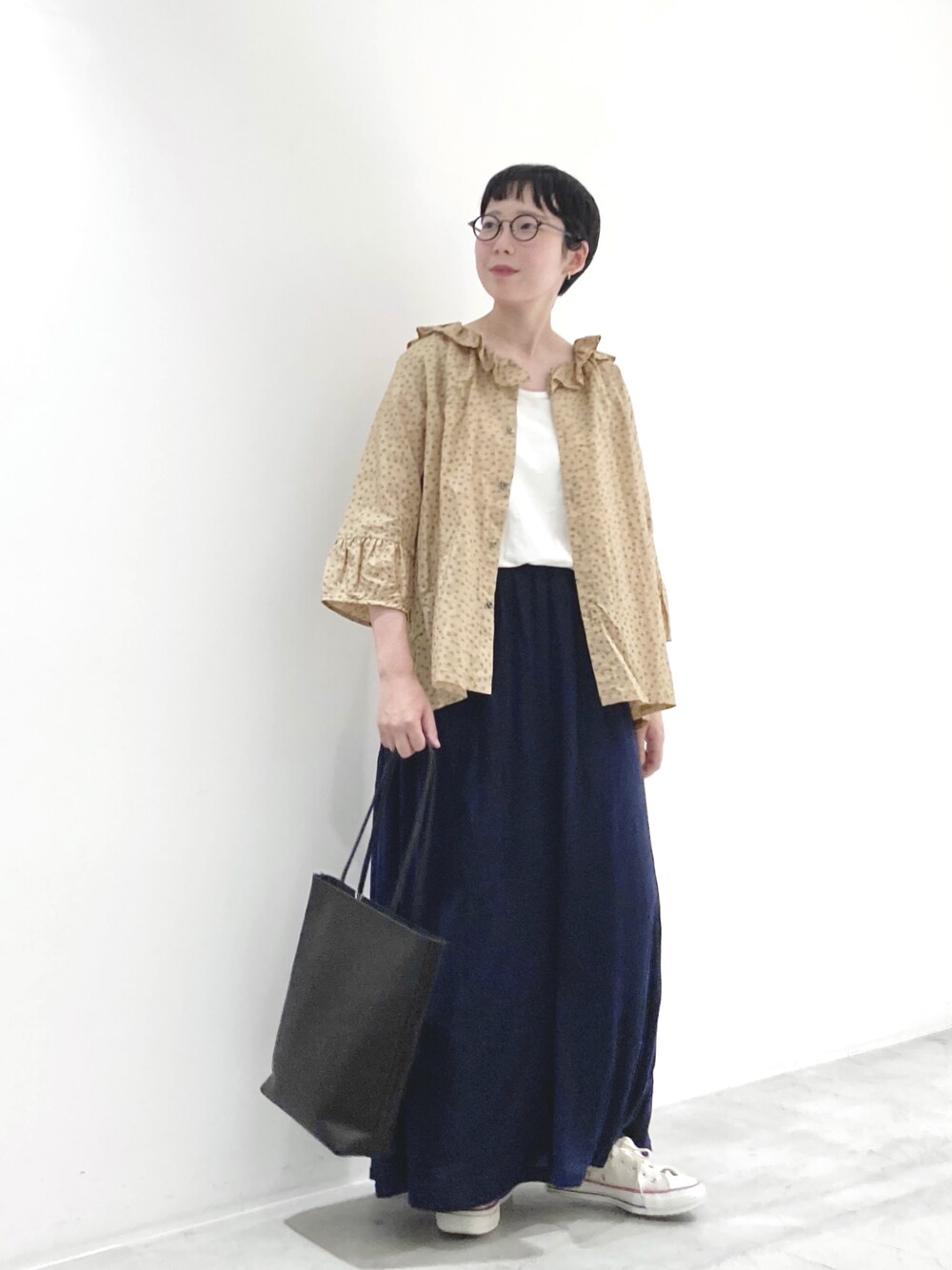 ヴラスブラム ブラウス、ベスト 2点セット ネイビー 美品 Vlas Blomme