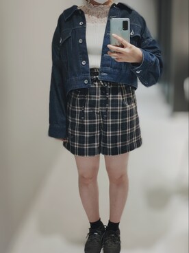 「dazzlin（ダズリン）のアイテム（デニムジャケット）」を使った、Ponさん（レディース・149cm）の春コーディネート