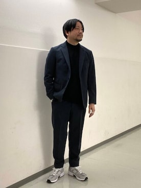 「アイテム（スーツジャケット）」を使った、KOICHI TANAKAさん（メンズ・170cm）の秋コーディネート