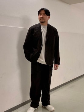 「アイテム（セットアップ、ブラウン系）」を使った、KOICHI TANAKAさん（メンズ・170cm）の秋コーディネート