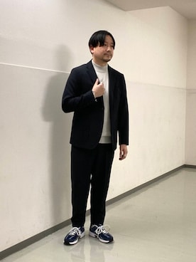 「アイテム（スーツパンツ）」を使った、KOICHI TANAKAさん（メンズ・170cm）の冬コーディネート