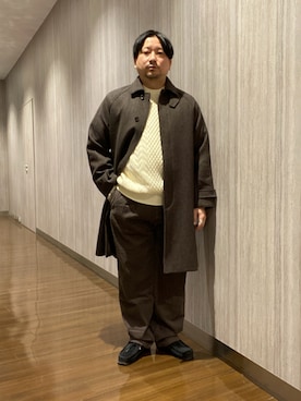 「アイテム（ステンカラーコート）」を使った、KOICHI TANAKAさん（メンズ・170cm・40代）の冬コーディネート