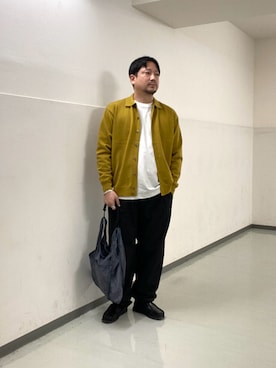 「アイテム（トートバッグ）」を使った、KOICHI TANAKAさん（メンズ・170cm）の秋コーディネート