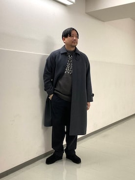 「clarks」｜「アイテム（ステンカラーコート）」を使った、KOICHI TANAKAさん（メンズ・170cm）の秋コーディネート