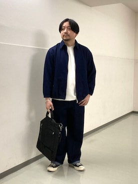 「アイテム（ビジネスバッグ）」を使った、KOICHI TANAKAさん（メンズ・170cm）の冬コーディネート