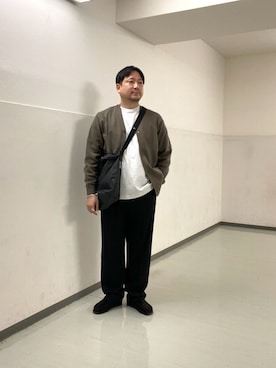 「アイテム（カーディガン/ボレロ）」を使った、KOICHI TANAKAさん（メンズ・170cm）の秋コーディネート