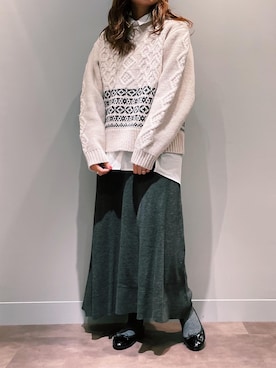 「アイテム（バレエシューズ）」を使った、さちほさん（レディース・157cm・30代）の冬コーディネート