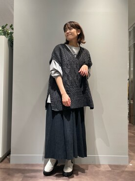 「Vネック」｜さちほさん（レディース・157cm）の秋コーディネート