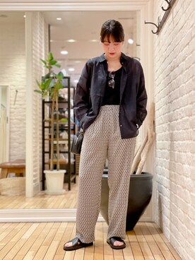 「URBAN RESEARCH DOORS（アーバンリサーチドアーズ）のコットンローンシャツ（シャツ/ブラウス）」を使った、RIKAさん（レディース・164cm）の夏コーディネート