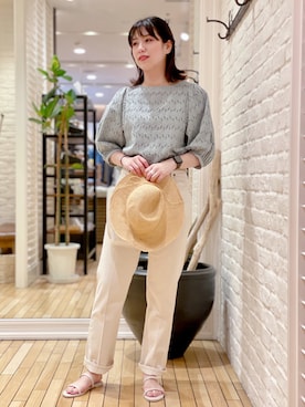 「URBAN RESEARCH DOORS（アーバンリサーチドアーズ）のハイライズデニムパンツ（デニムパンツ）」を使った、RIKAさん（レディース・164cm）の夏コーディネート