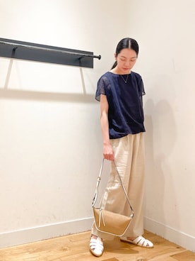 「MARCO BIANCHINI（マルコビアンチーニ）のアイテム」を使った、momoさん（レディース・162cm）の夏コーディネート