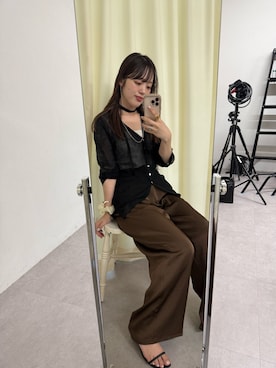 「ブラウンコーデ」｜「アイテム（カーディガン/ボレロ）」を使った、kawai_160cmさん（レディース・160cm）の夏コーディネート