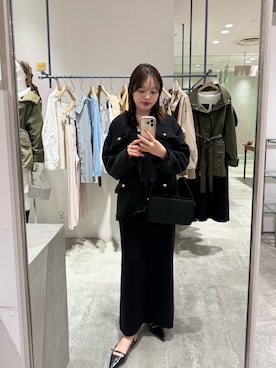 「SHENERY（シーナリー）の【インフルエンサー＠akane_nagataコラボ】ツイードジャケット（その他アウター、ブラック系）」を使った、kawai_160cmさん（レディース・160cm）の春コーディネート