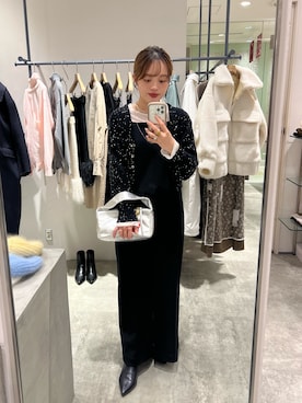 「スパンコール」｜「アイテム（ワンピース）」を使った、kawai_160cmさん（レディース・160cm）の冬コーディネート