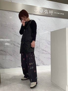 「HIMIKO（ヒミコ）の【HIMIKO】【撥水】ラウンドトゥグルカシューズ/661502（パンプス、ホワイト系）」を使った、卑弥呼　ディアモール大阪店さん（レディース・155cm）の春コーディネート