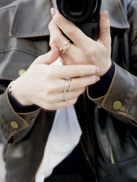 「アイテム（リング）」を使った、horigamiakaneさん（レディース・156cm）の秋コーディネート