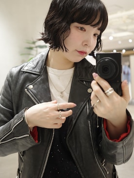 「アイテム（チャーム）」を使った、horigamiakaneさん（レディース・156cm）の冬コーディネート