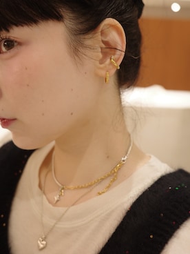 「アイテム（イヤーカフ）」を使った、horigamiakaneさん（レディース・156cm）の秋コーディネート