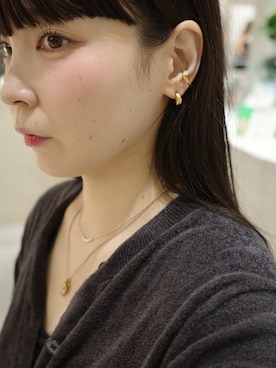 「アイテム（イヤーカフ）」を使った、horigamiakaneさん（レディース・156cm）の秋コーディネート
