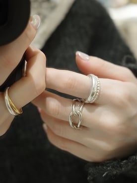 「TEN.（テン）のアイテム（リング）」を使った、horigamiakaneさん（レディース・156cm）の春コーディネート