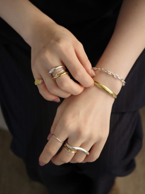 TEN. ラインウェーブリング02 SILVER925 ラインウェーブリング（リング