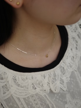 「TEN.（テン）の【ZOZO限定】SILVER925 18KGP バロックネックレス ギフト（ネックレス）」を使った、horigamiakaneさん（レディース・156cm）の春コーディネート