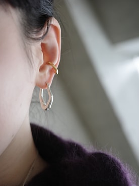 「アイテム（イヤーカフ）」を使った、horigamiakaneさん（レディース・156cm）の冬コーディネート